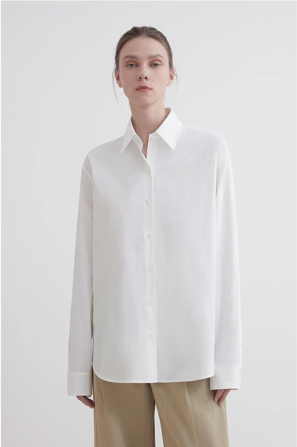 Plaid shirt commuting inner top high-end long-sleeved "Independence Song"-0