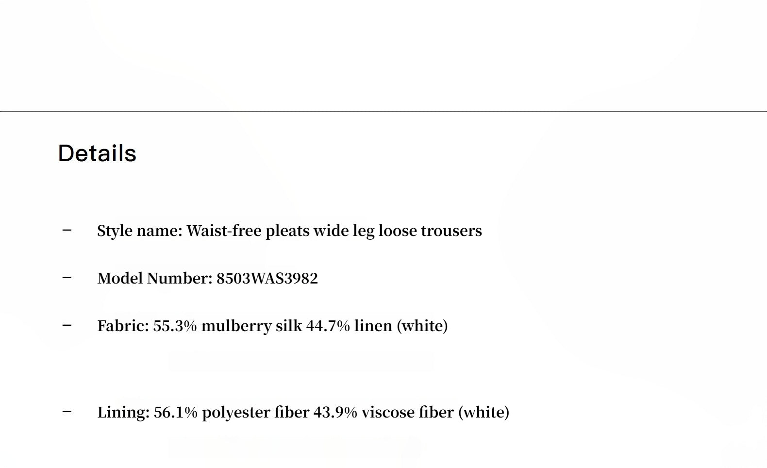 Summer mulberry silk linen waistless three-dimensional pleated wide-leg pants for women-3