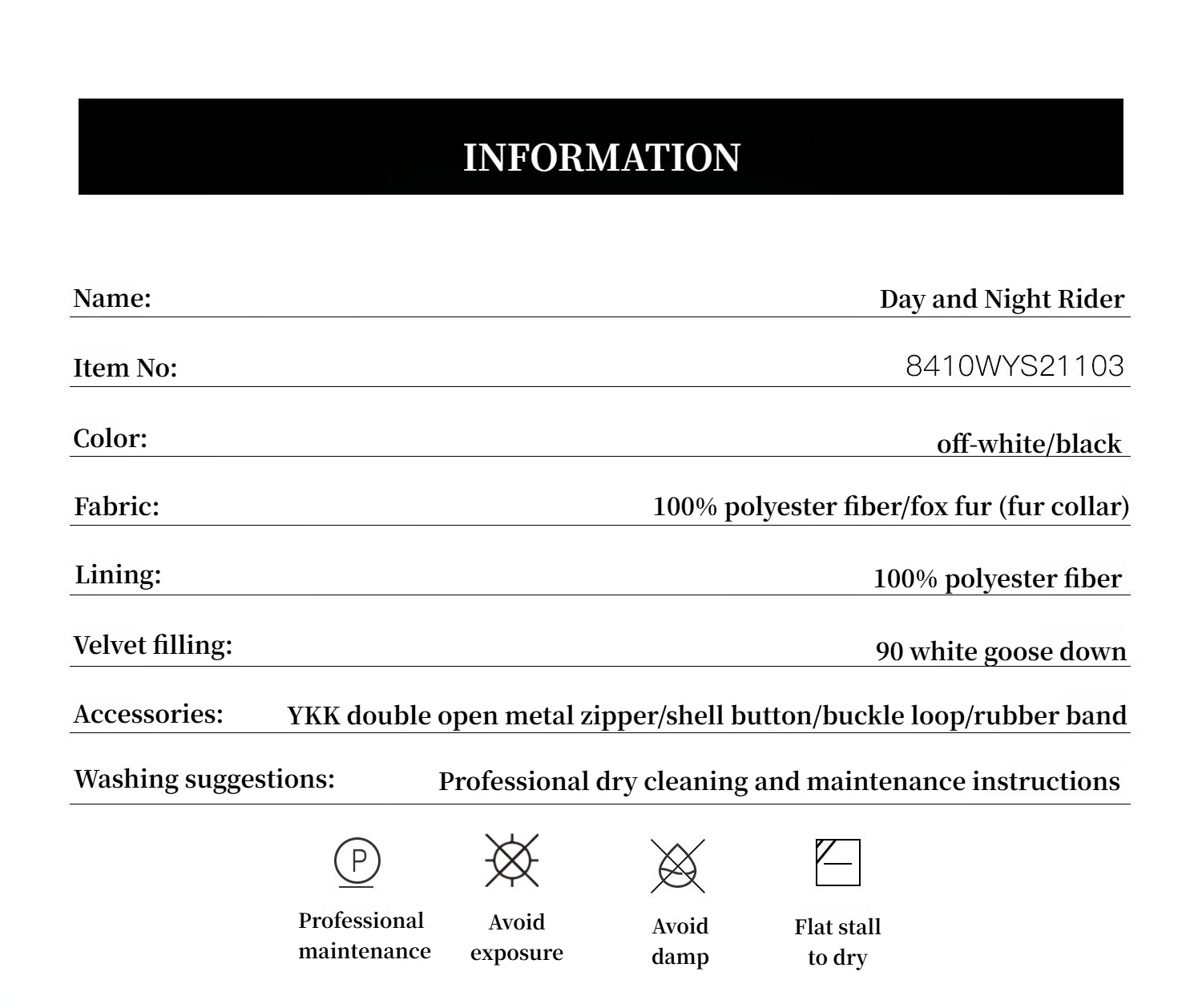 Fireladyfur Women's Detachable Contrasting Fox Fur Collar Down Jacket"Day and Night Rider"-3