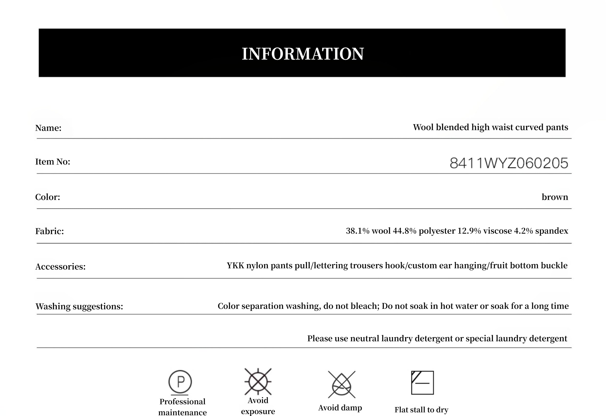 "Nostalgic Stroll" Wool Blended High Waist Curved Scimitar Casual Pants for Women-3