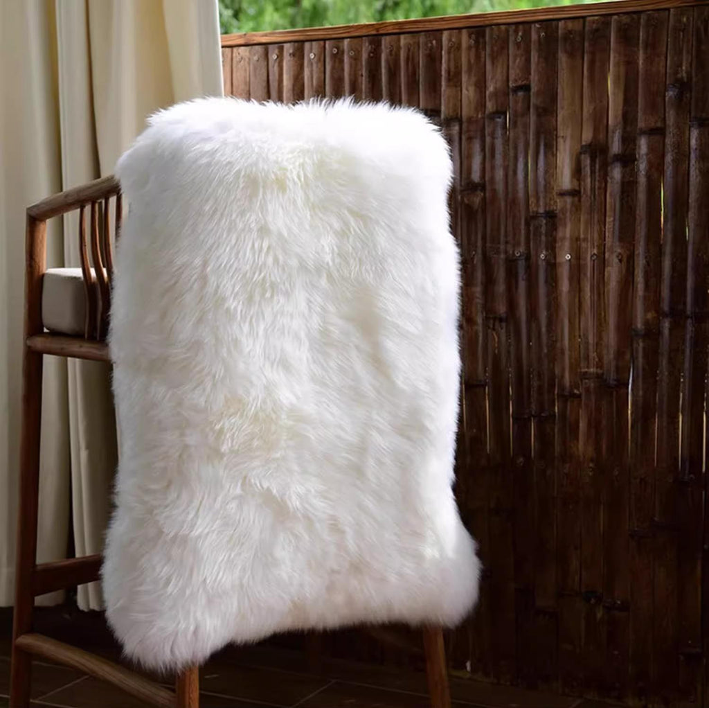 Natural New Zealand Sheepskin Rug 2x6 | Double Pelt | Thick Plush | Undyed & Formaldehyde-Free | Baby-Safe-2