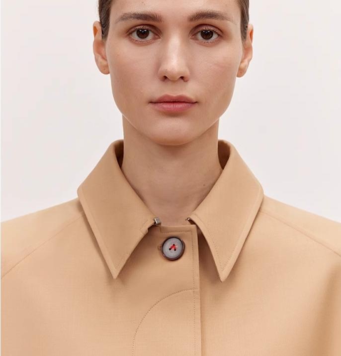 Women's Trench Coat Mid-Length British Wool Blend Petite-Friendly Overcoat "Fragrant Moment"-2