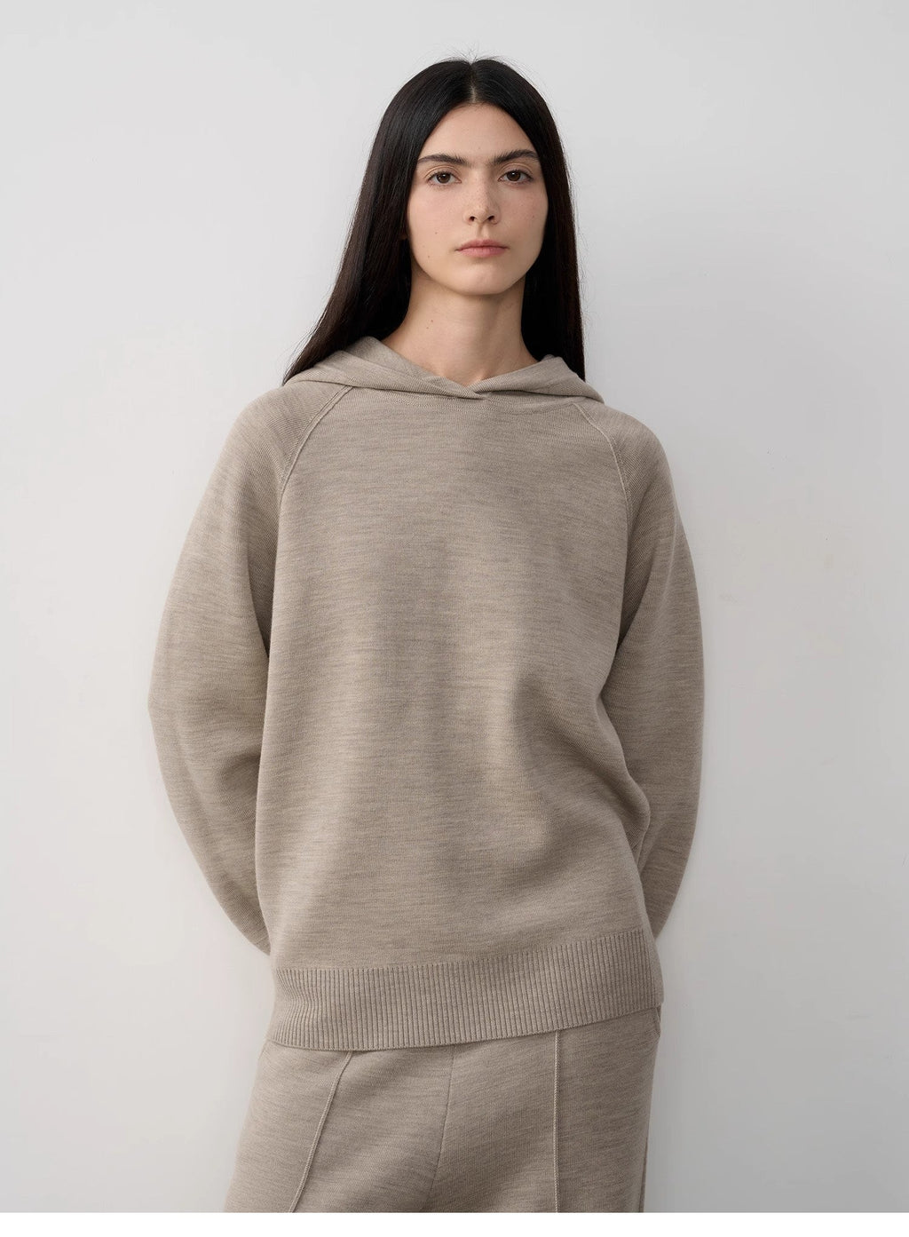 Fireladyfur Women's Wool Knit Hooded Set"Urban One"-7