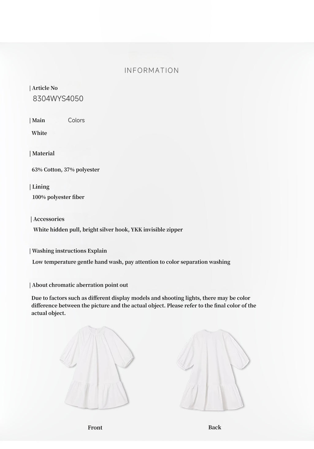 "Dream Island" Hepburn style white dress temperament high-end puff sleeve dress for women-3