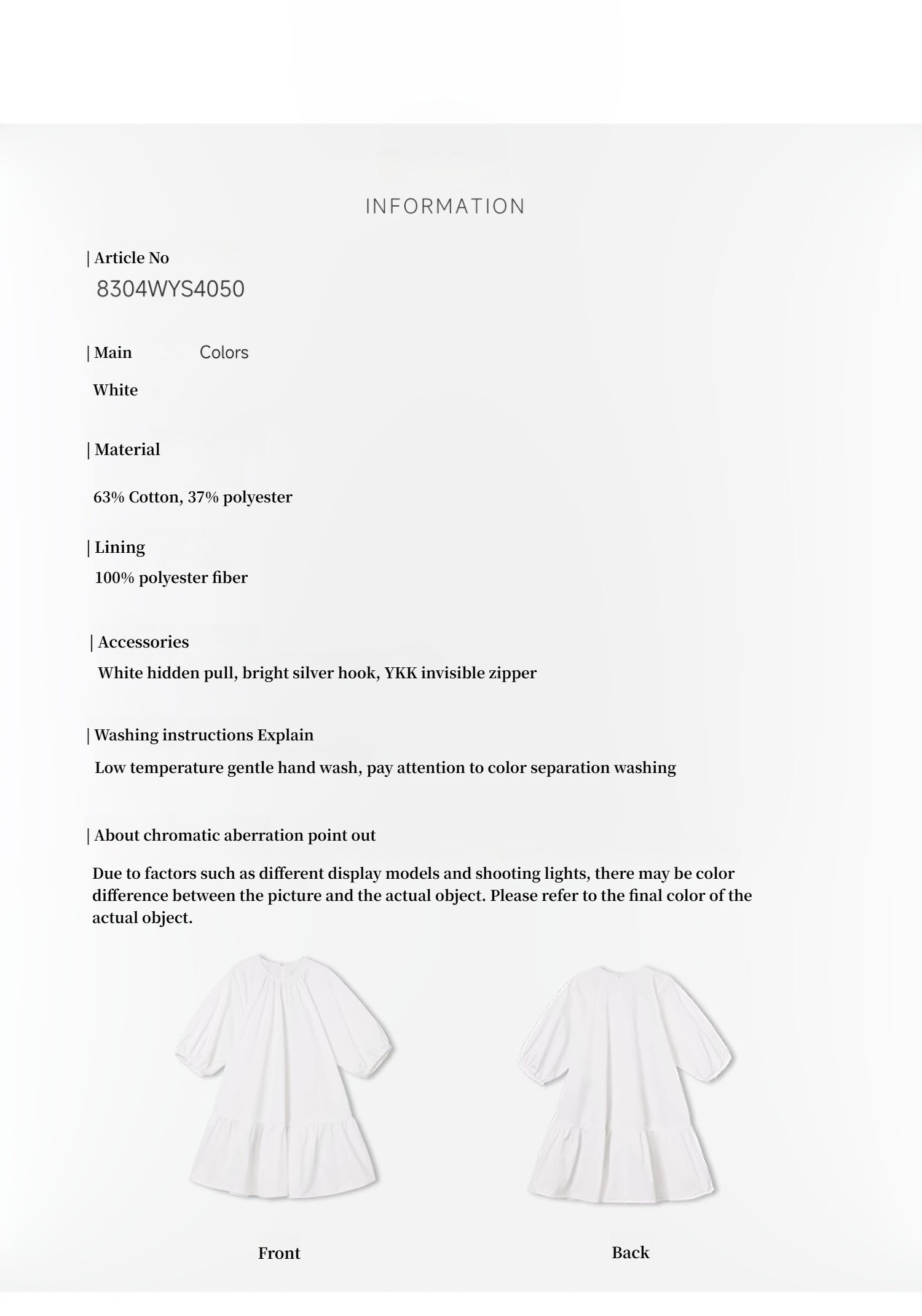 "Dream Island" Hepburn style white dress temperament high-end puff sleeve dress for women-3