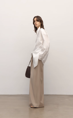 "Heart's Desire" high-end high-density nylon cotton drapes stylish all-match silhouette shirt-4