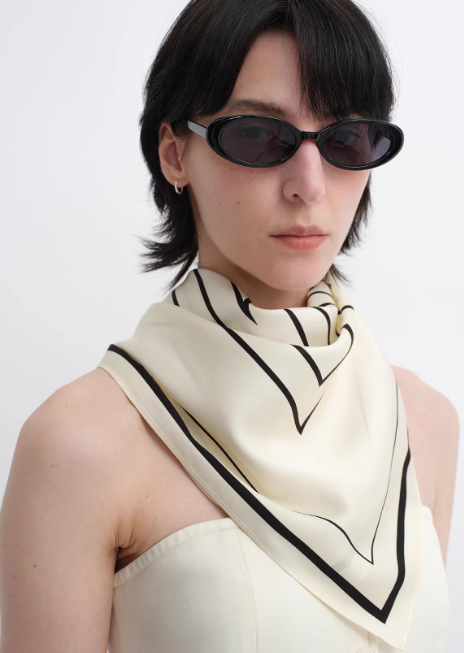 Fireladyfur Women's Stretch Silk Scarf with Original Geometric Print-5