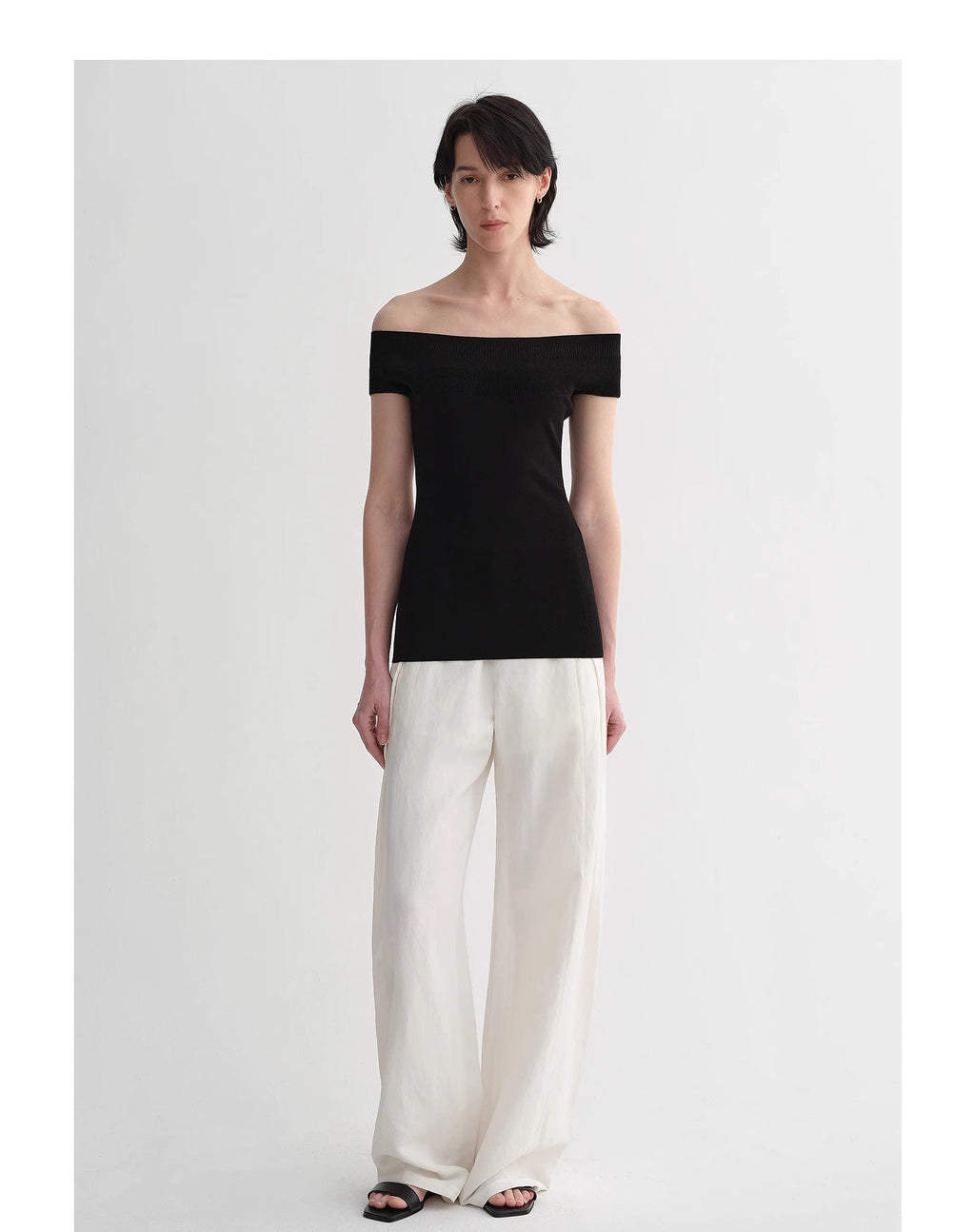 Mulberry silk blended one-shoulder strapless elegant multi-color knitted summer top T-shirt for women-0