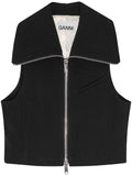 Ganni Sleeveless tank top with zip