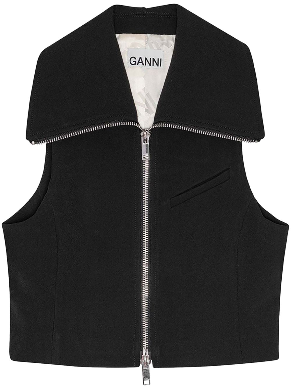 Ganni Sleeveless tank top with zip