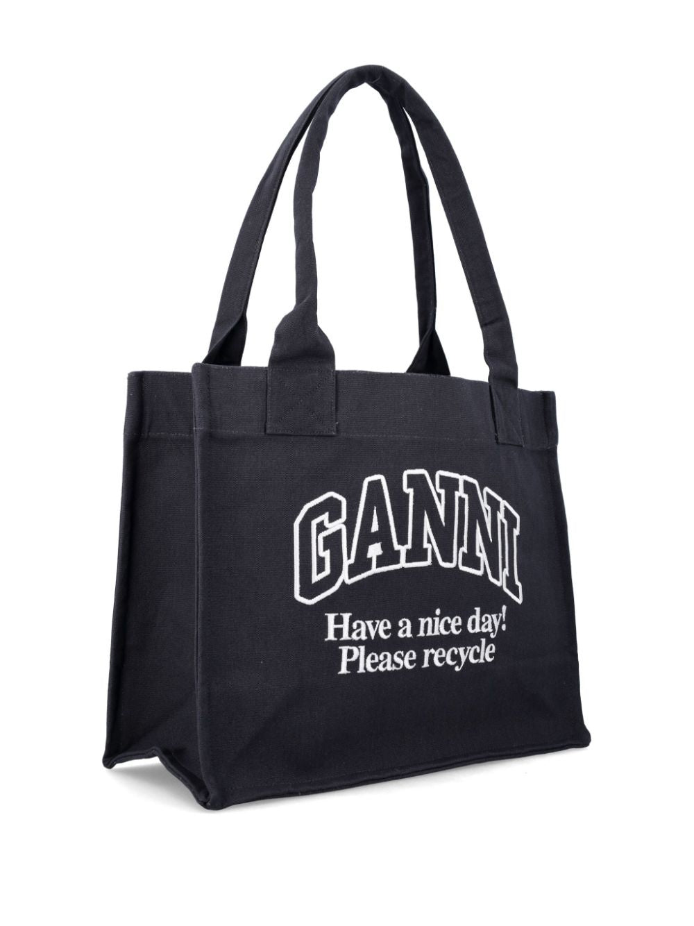 Ganni Large shopper bag with logo