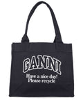 Ganni Large shopper bag with logo