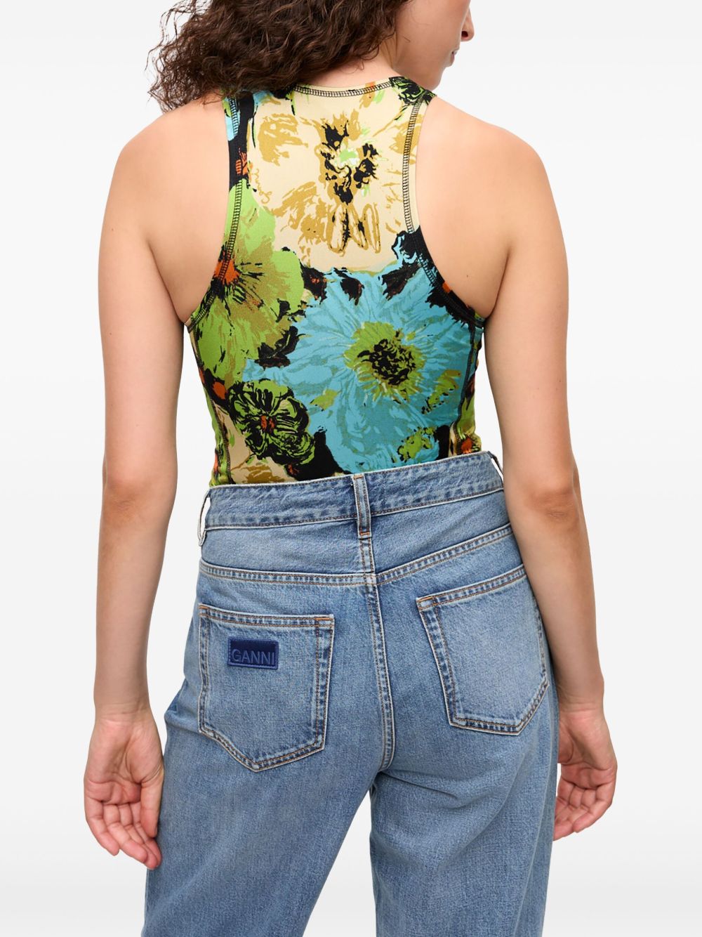 Ganni floral-print Bodysuit