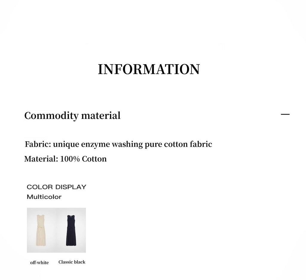 "Casual Commuting" light luxury mercerized cotton special-shaped collar waist irregular lazy long dress-3