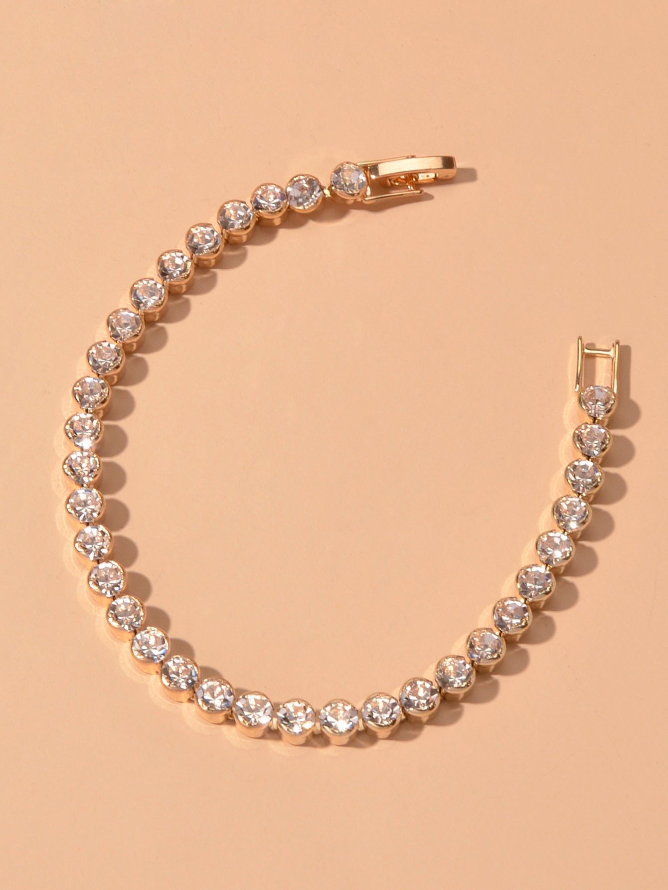 Luxury Full Rhinestone Tennis Bracelet Girl Bling Crystal Wedding Party Jewelry-2