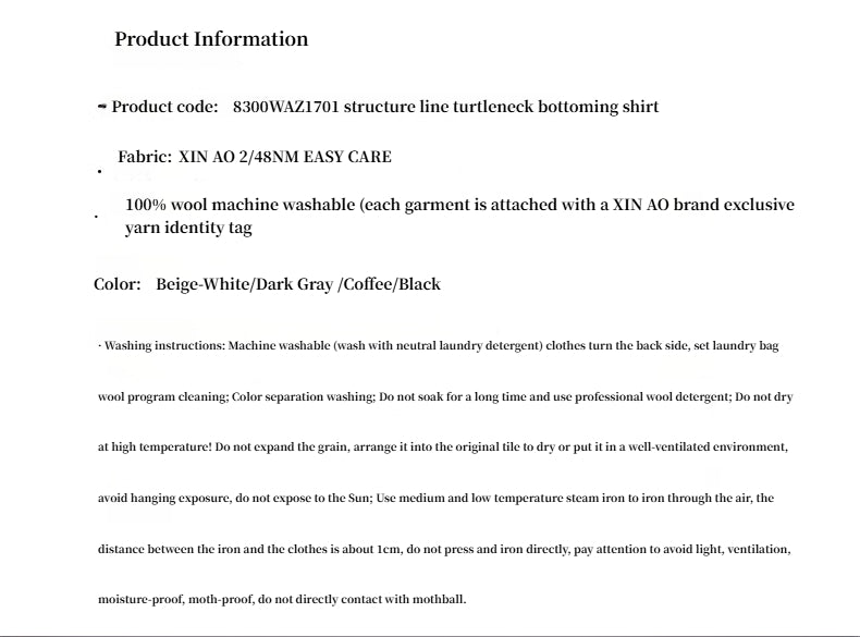 "Moonlight Essence" Machine Washable 48S Wool Pile Collar Bottoming Shirt Slim Fit Inner Knitted Sweater for Women-3