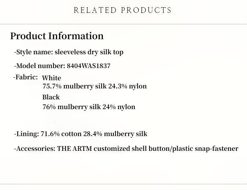 Luxury mulberry silk wrinkle-resistant small high collar A-line sleeveless top vest for women-4