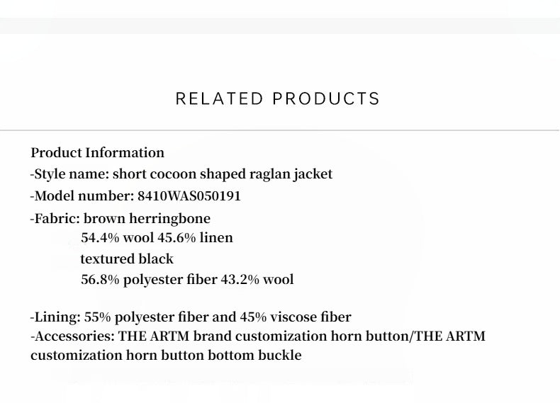 "Warm Cocoon" Italian Herringbone Wool Classic Lapel Micro-coon Short Wool Coat for Women-3