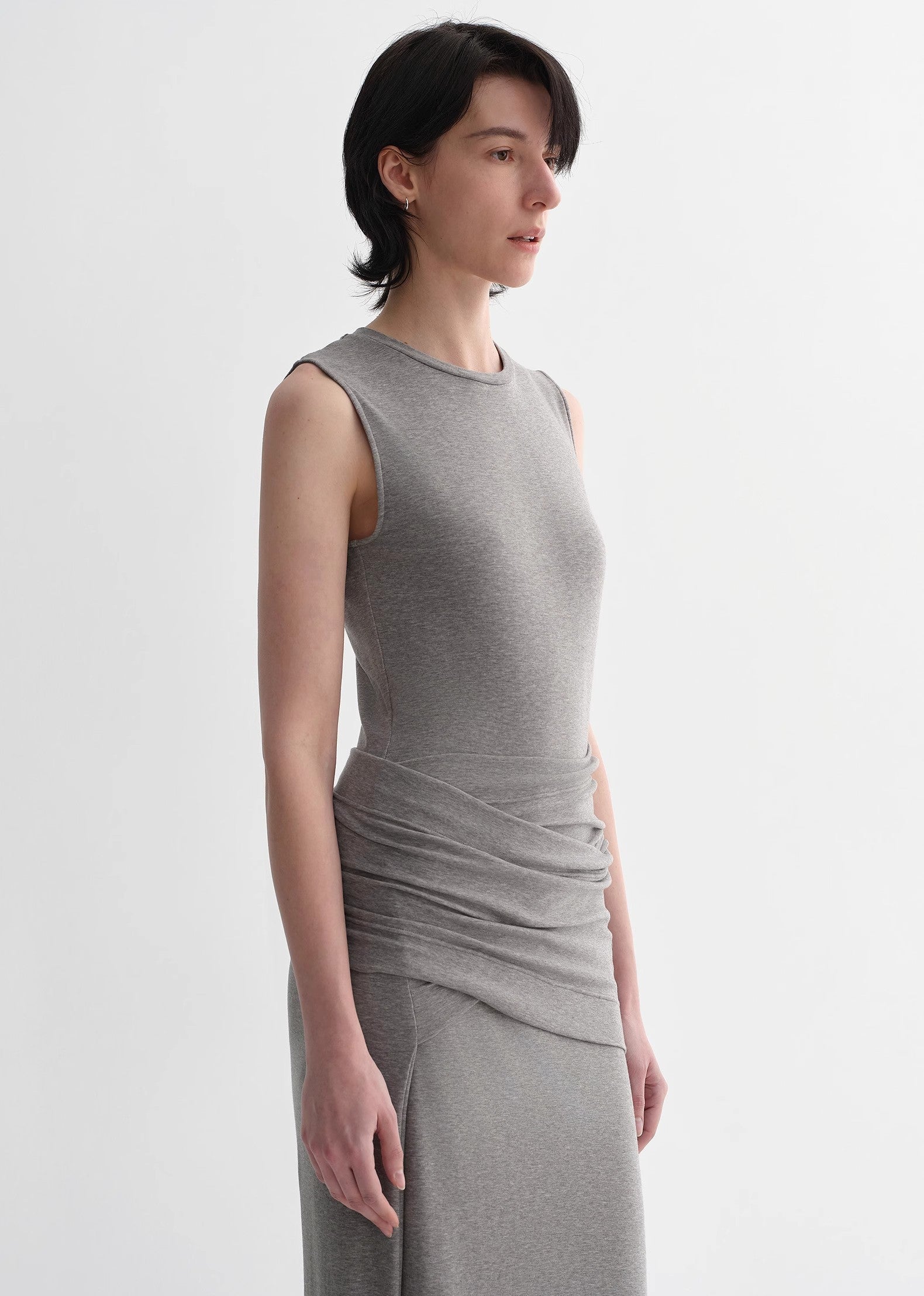 Ice silk wool blend dress with adjustable waistline, hip-flattering design, slim fit for a figure-slimming effect-1