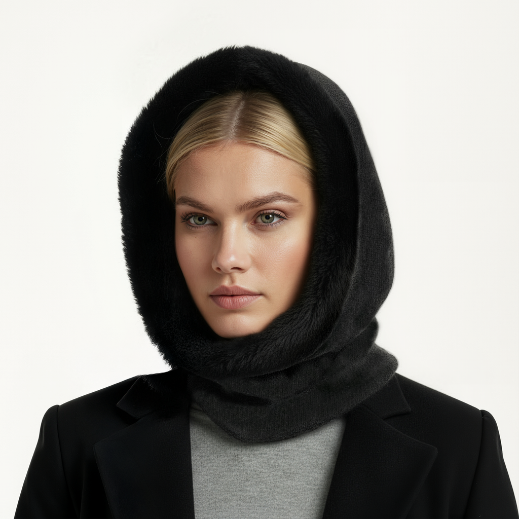 CASHMERE HOOD WITH FUR-0