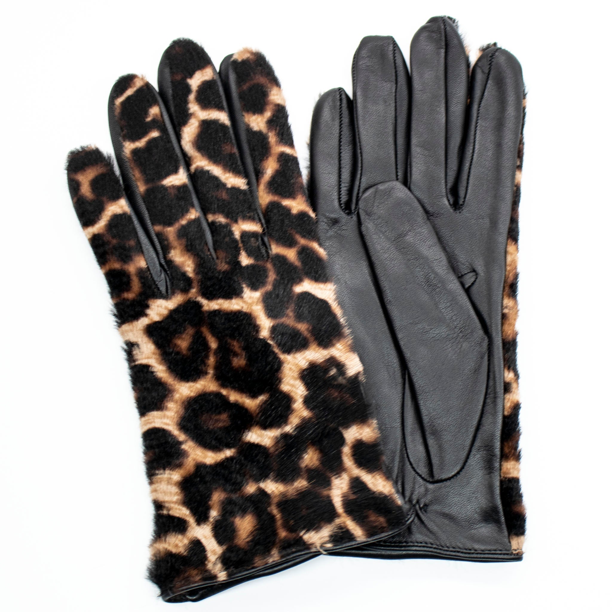 TECH LEATHER GLOVES IN ANIMAL PRINT-0