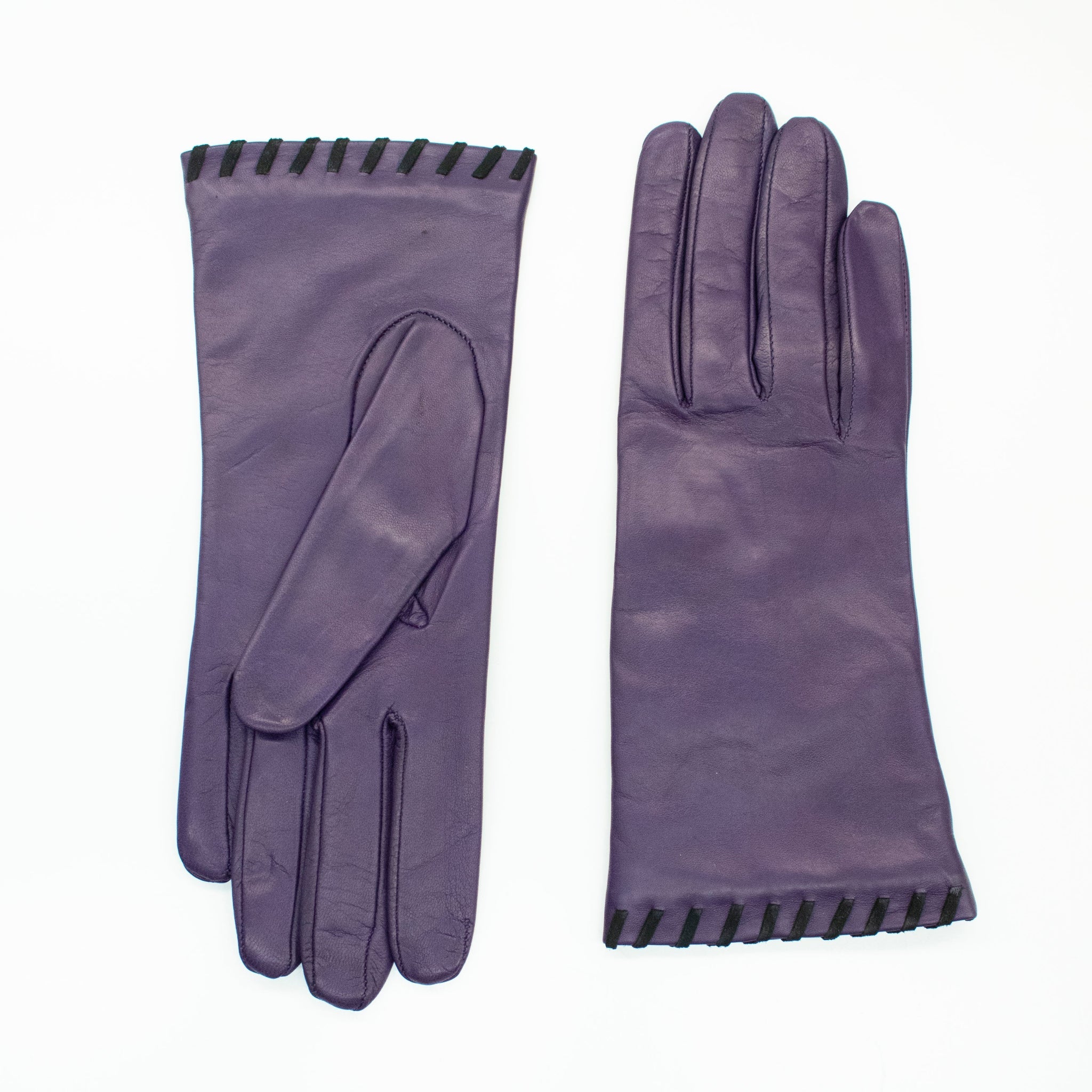 LEATHER GLOVE WITH SUEDE CONTRAST STITCH-3