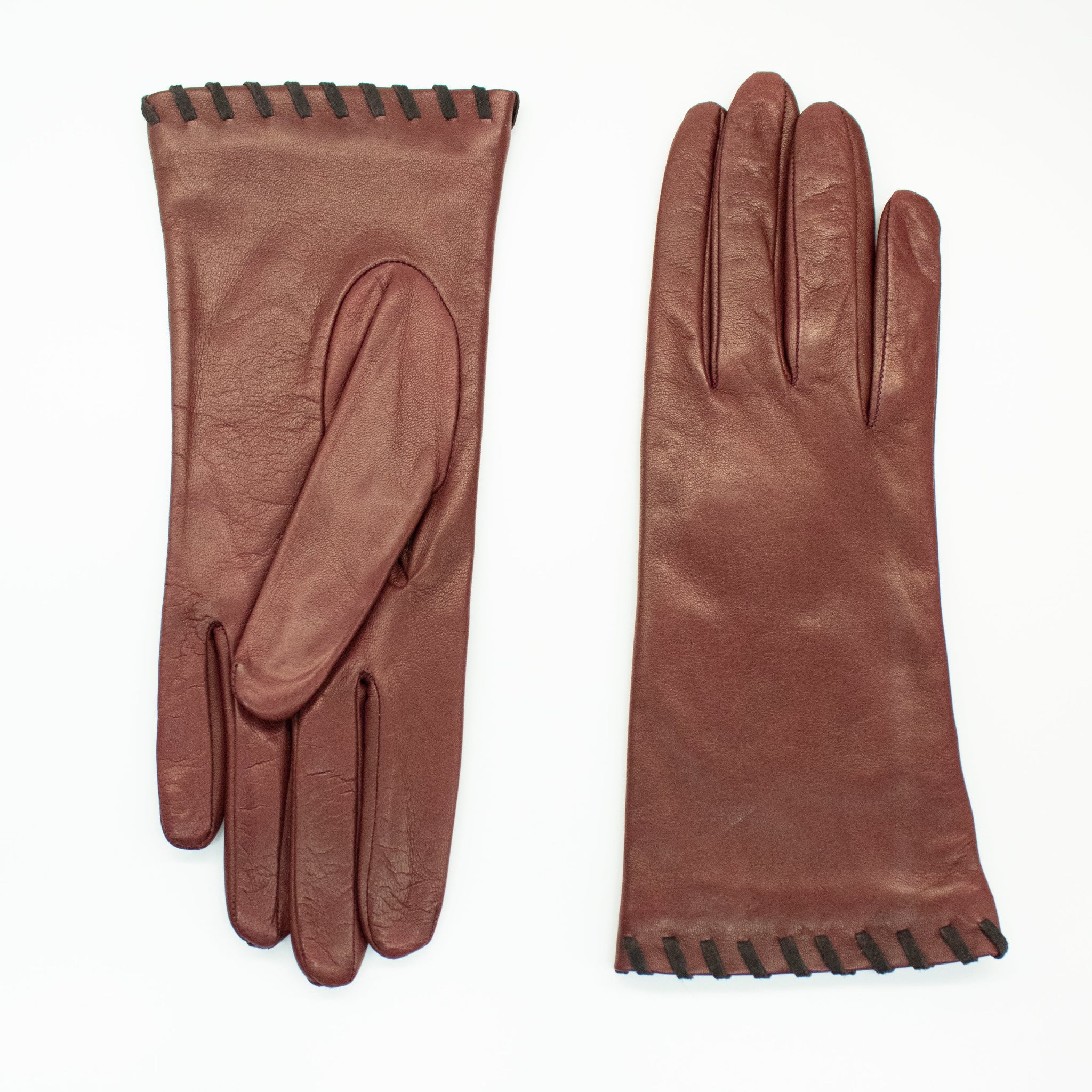 LEATHER GLOVE WITH SUEDE CONTRAST STITCH-1