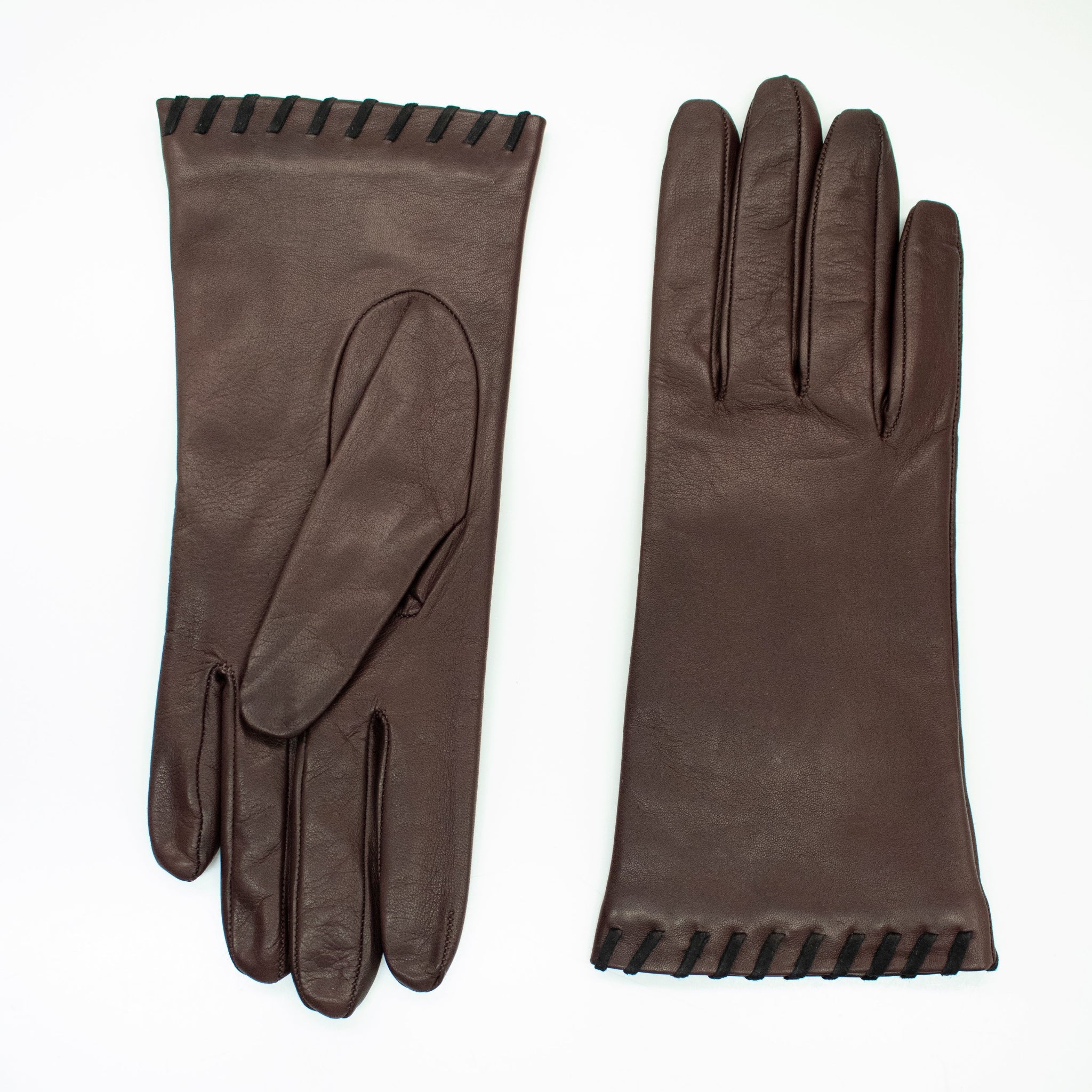 LEATHER GLOVE WITH SUEDE CONTRAST STITCH-2