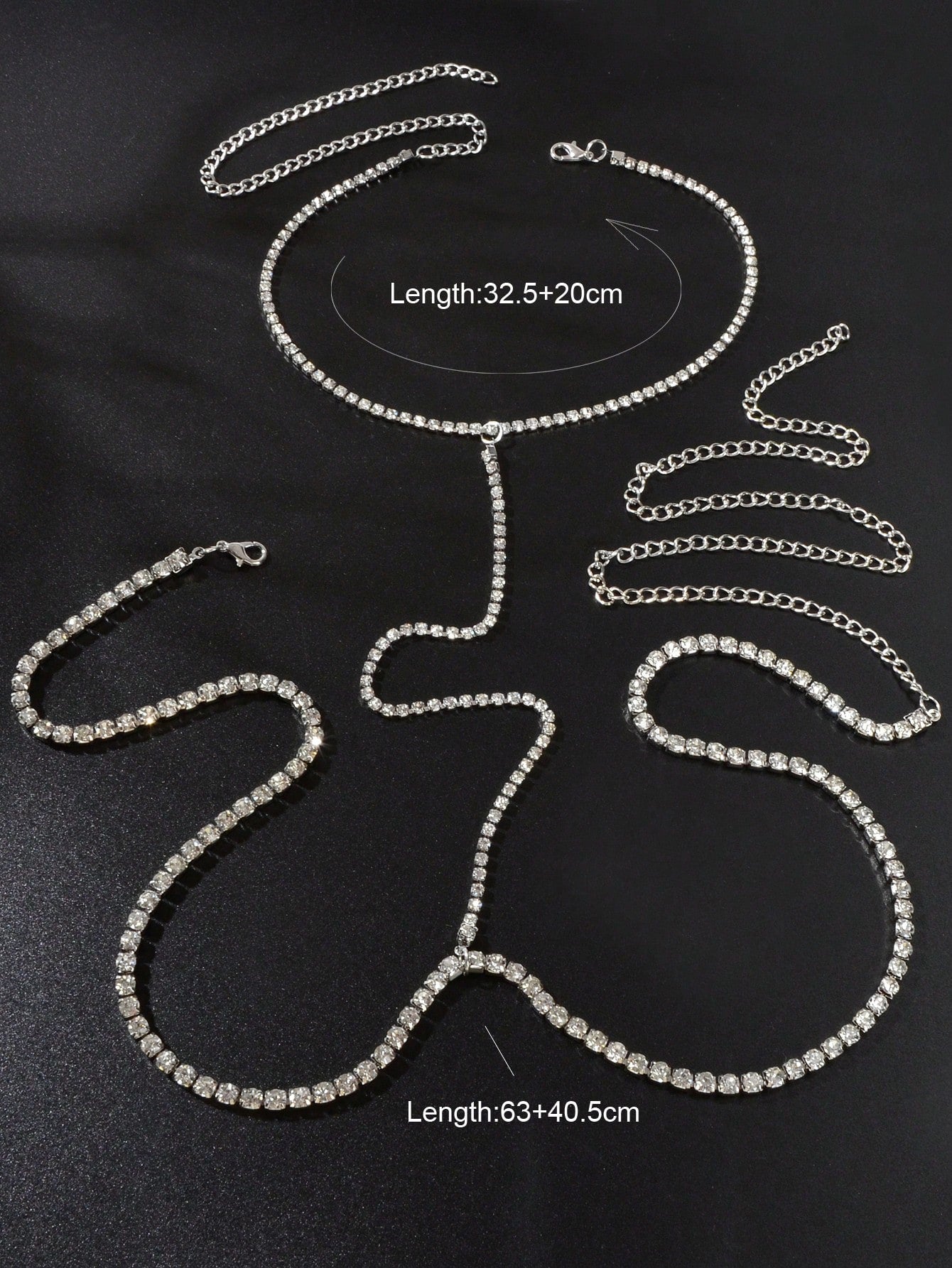 Dazzling Full Diamond Sparkle Body Chain Glamorous Statement Jewelry-1