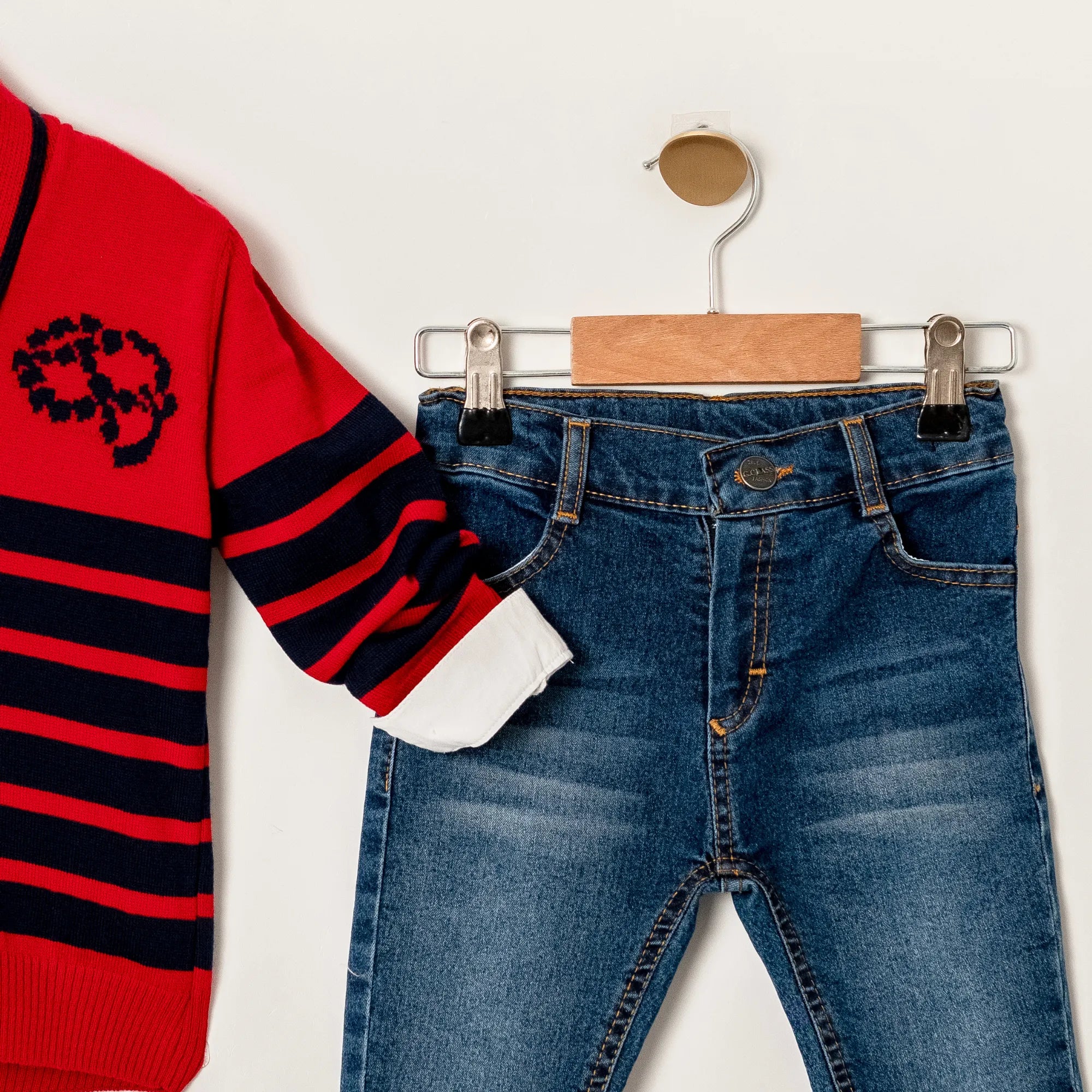 Varsity Boy Sweater Jeans Set-2