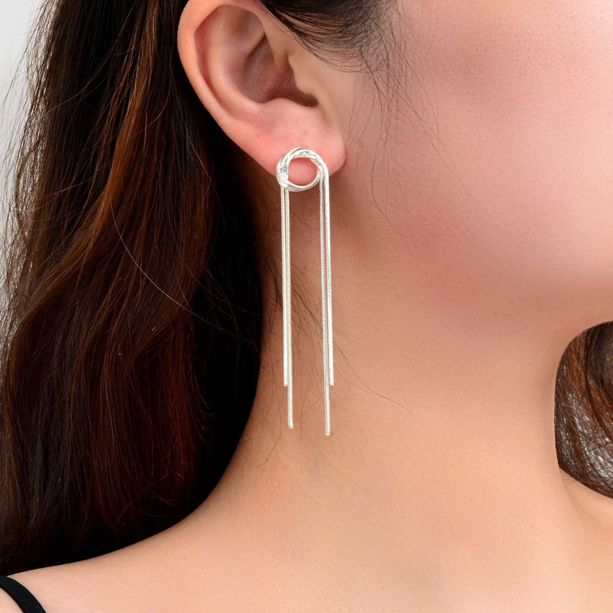 Elegant Chic Long Gold Chain Tassel Dangle Elements Minimalist Earrings Ear Line-4