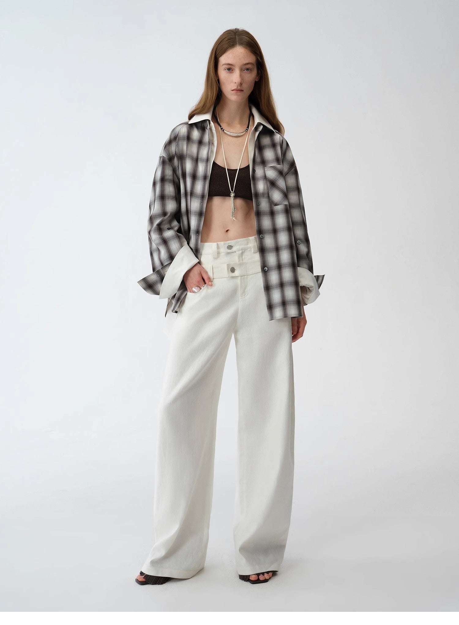 Old Money Style Linen Cut Scimitar Pants"Weiss Love Letter"-0