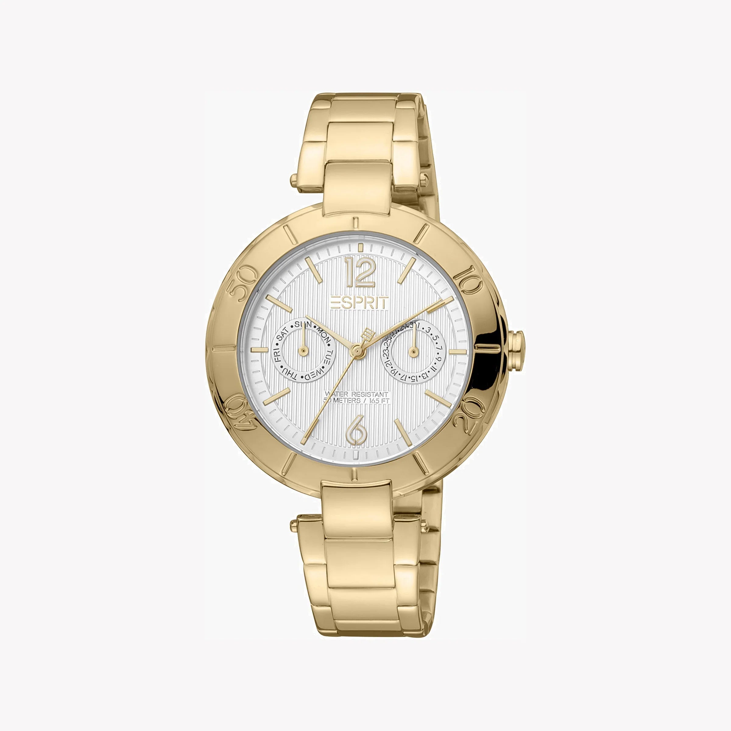 Esprit Women's Gold Stainless Steel Watch, Silver Dial | Es1l063m0055