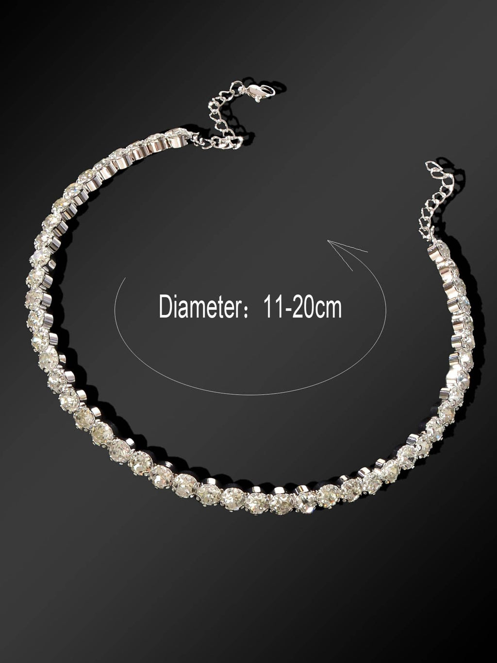 Silver Short Necklace Full Diamond Embellishment Choker-2