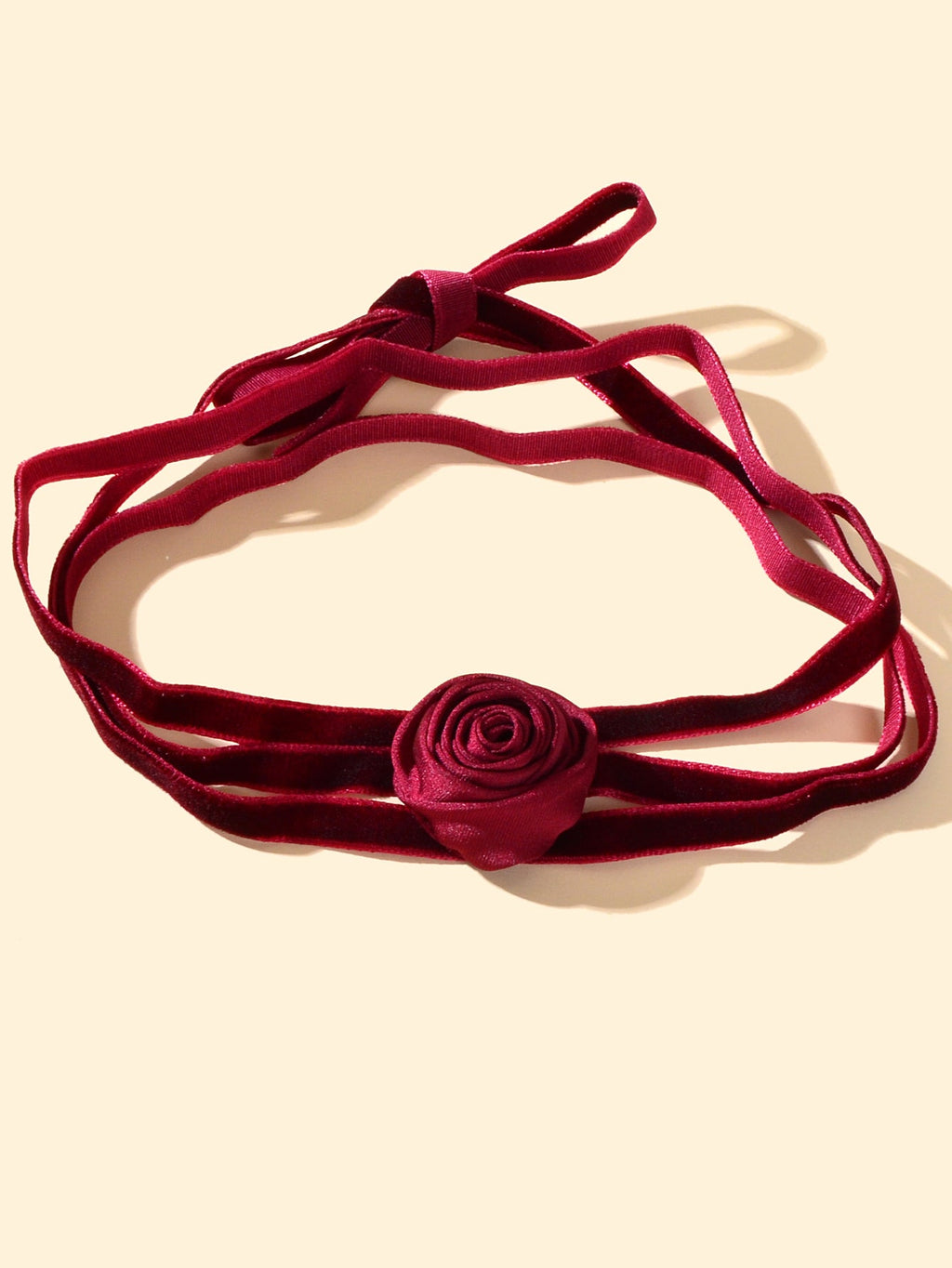 Retro Evening Party Accessories Adjustable Winered Velvet Rose Choker Necklace-1