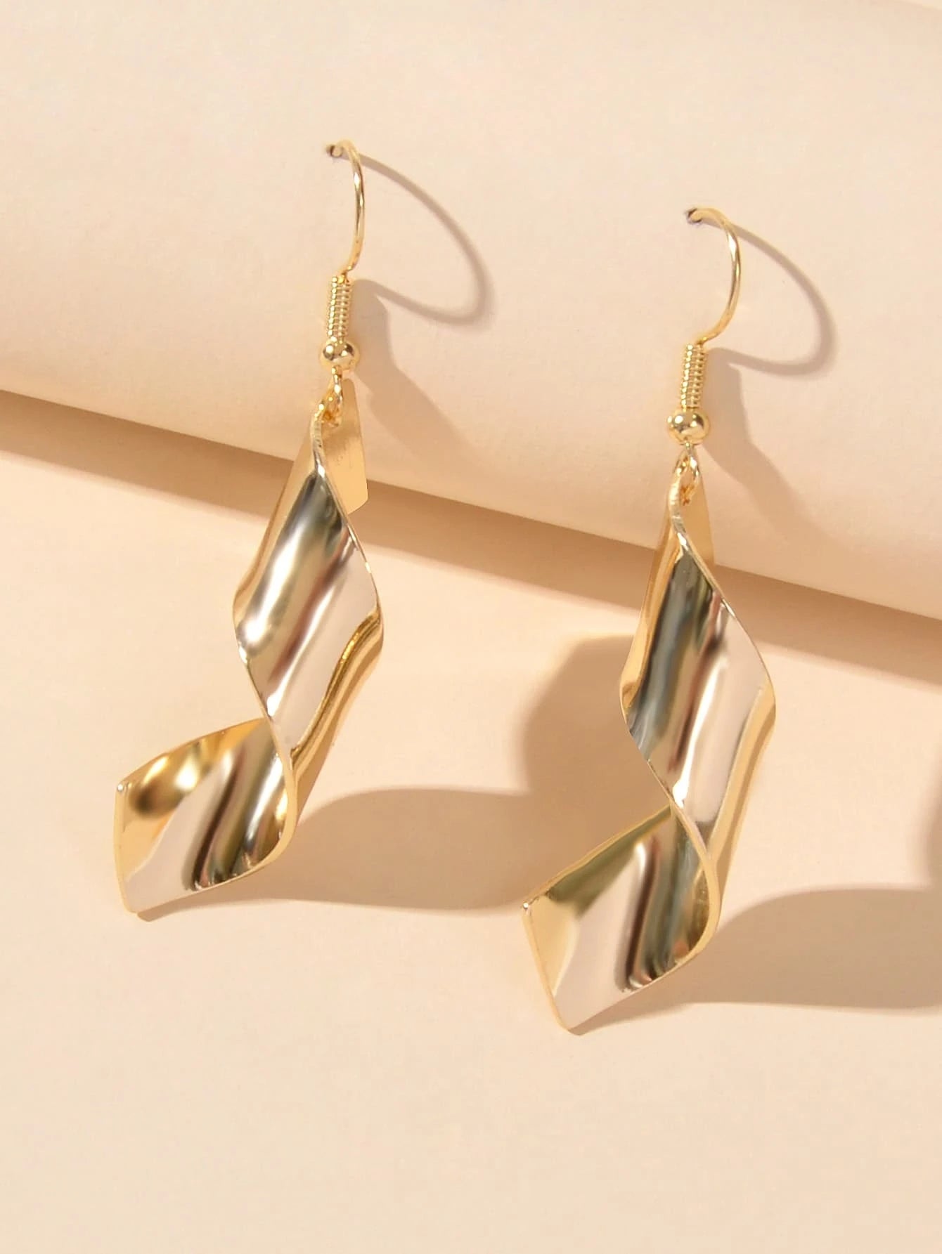 Punk Style Women Accessories Silver Geometric Spiral Dangle Statement Earrings-1