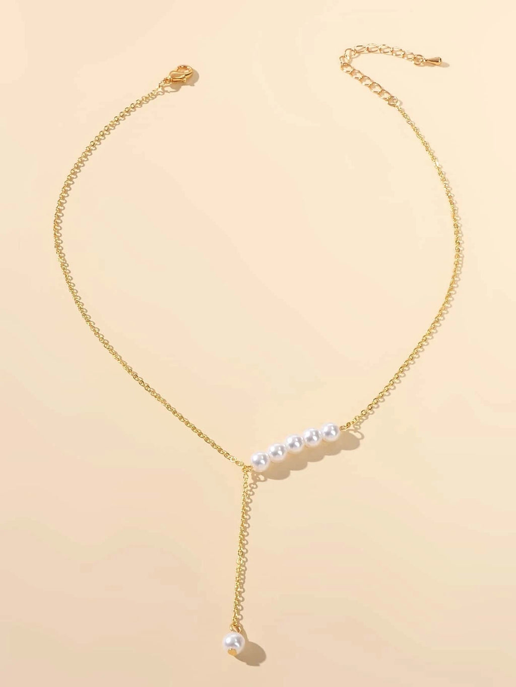 Luxurious jewellery Pearl Gold Silver Chain Y Shape Pendant Necklace Accessories-1