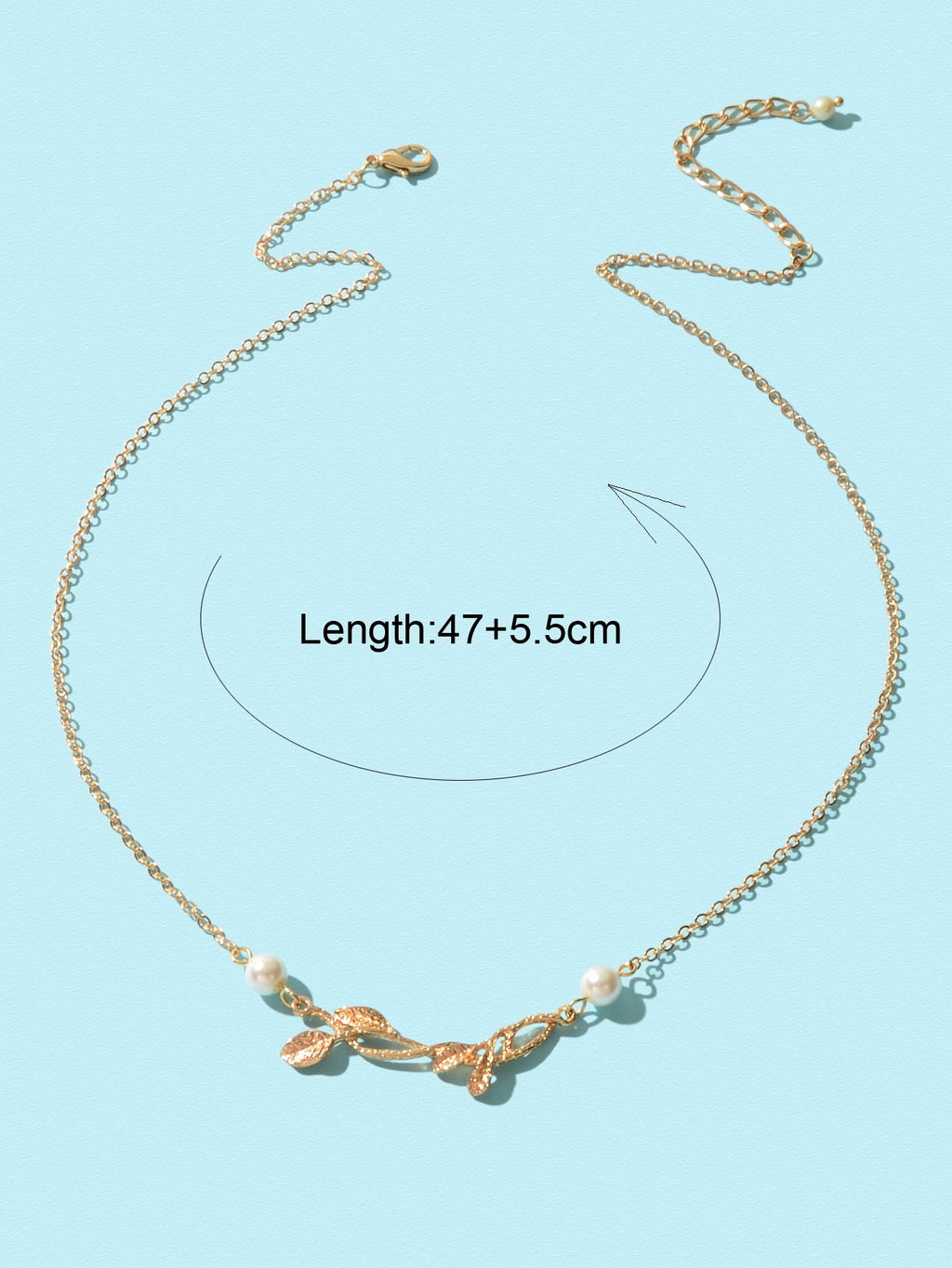 Golden Floral Elegance Long Leaf Pendant Necklace - Timeless Charm Jewellery-3