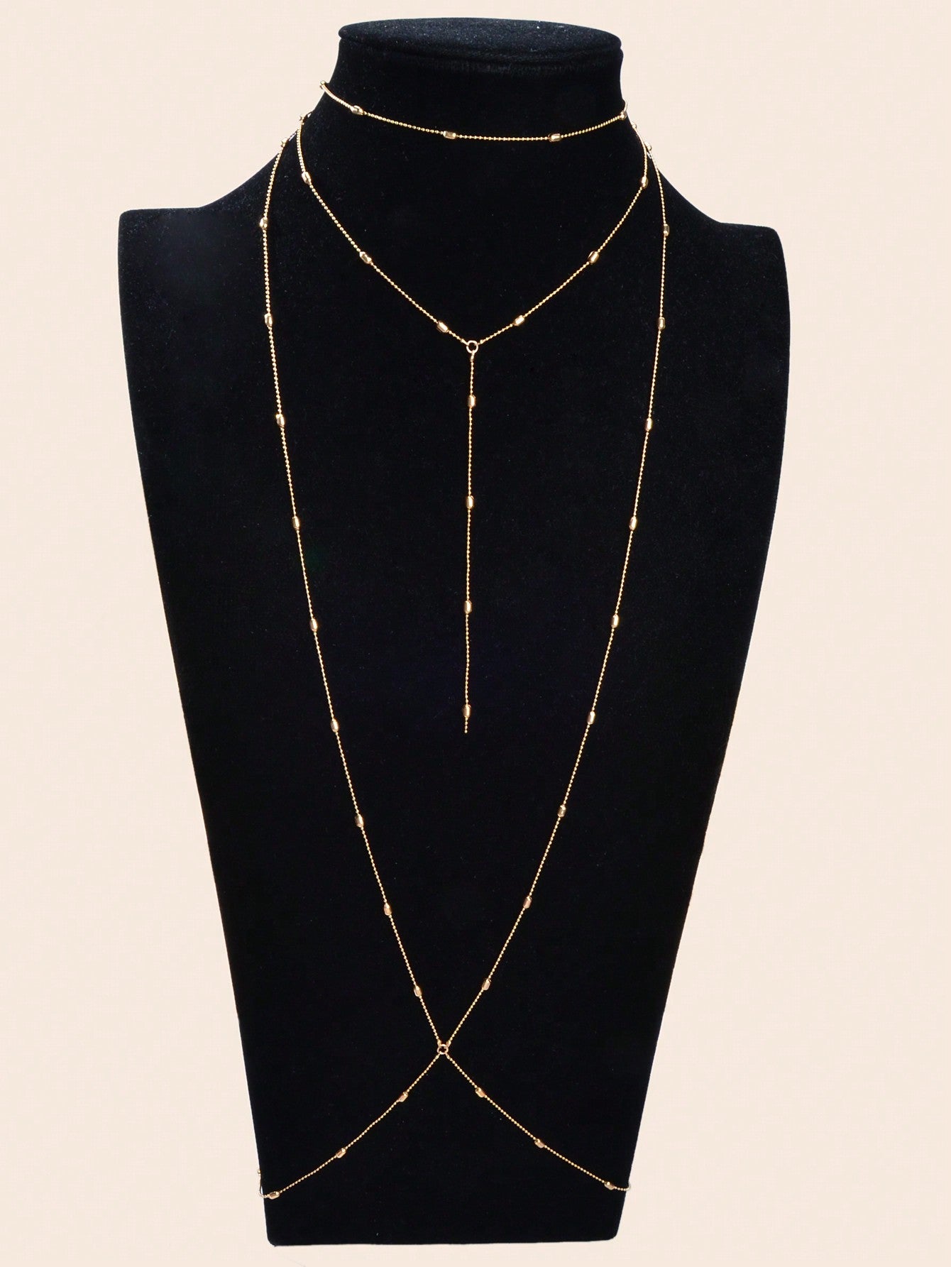 Multilayered Beaded Body Chain Stylish Versatile Fashion Body Accessory-3