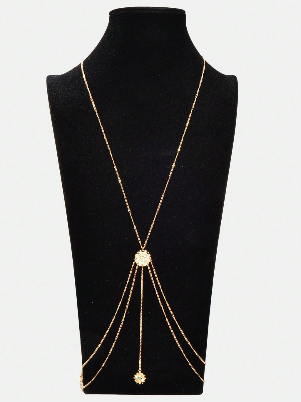 Boho Chic Layered Eye Charm Body Chain Women Crossover Bikini Rave Nightclub Body Jewelry-3