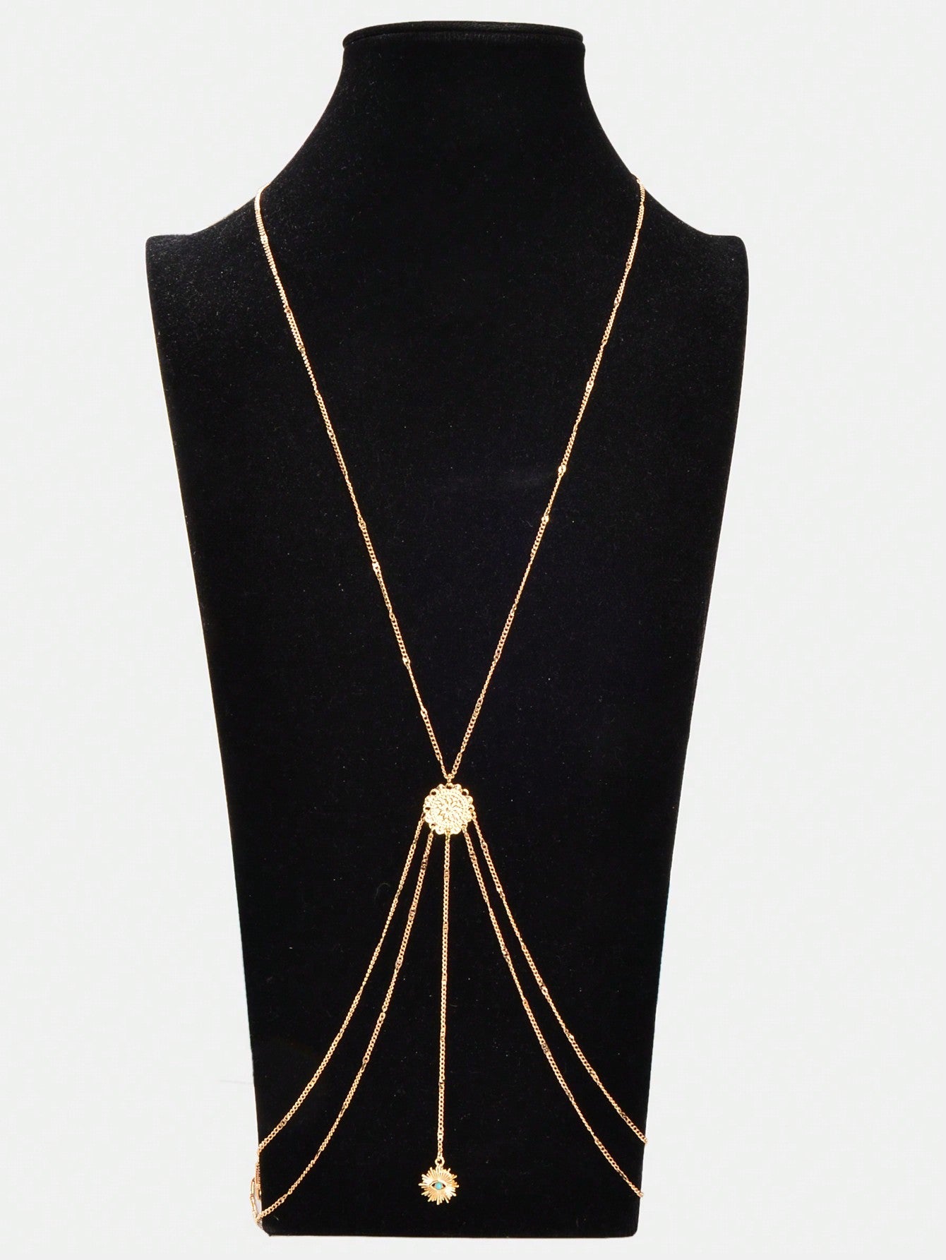 Boho Chic Layered Eye Charm Body Chain Women Crossover Bikini Rave Nightclub Body Jewelry-3