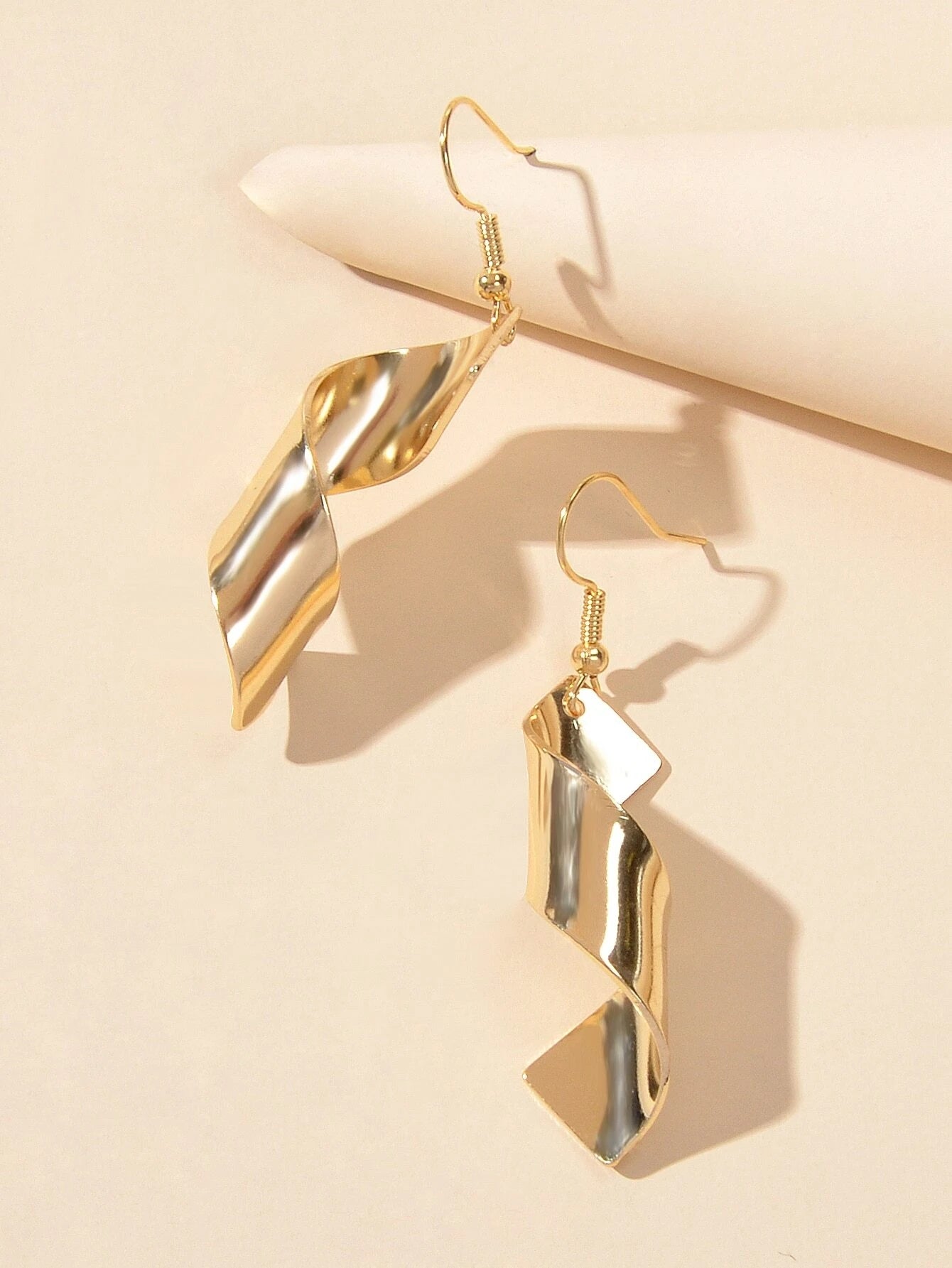 Punk Style Women Accessories Silver Geometric Spiral Dangle Statement Earrings-2