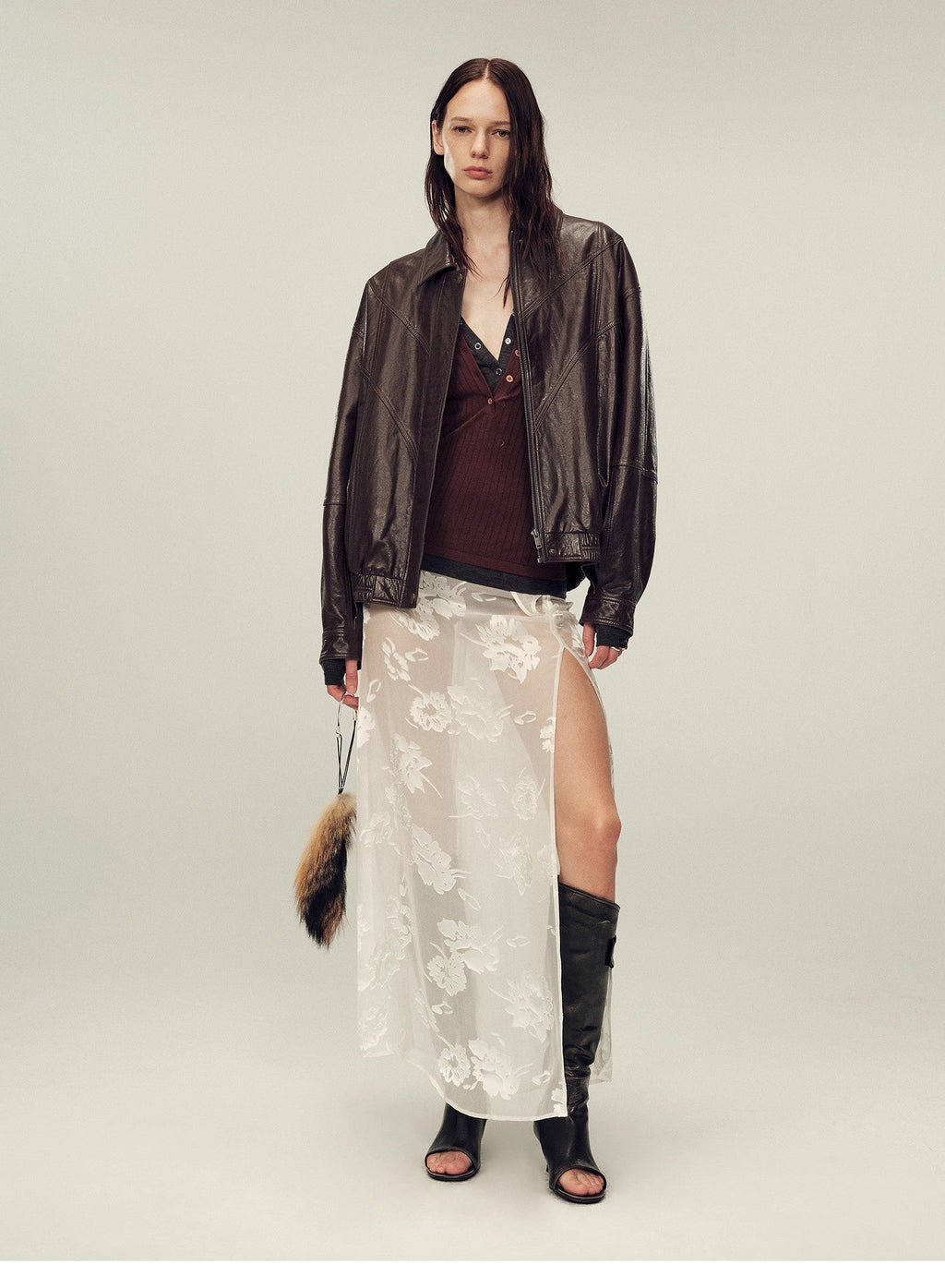 Fireladyfur Women's Suede Top-Grain Sheepskin Leather Jacket-2