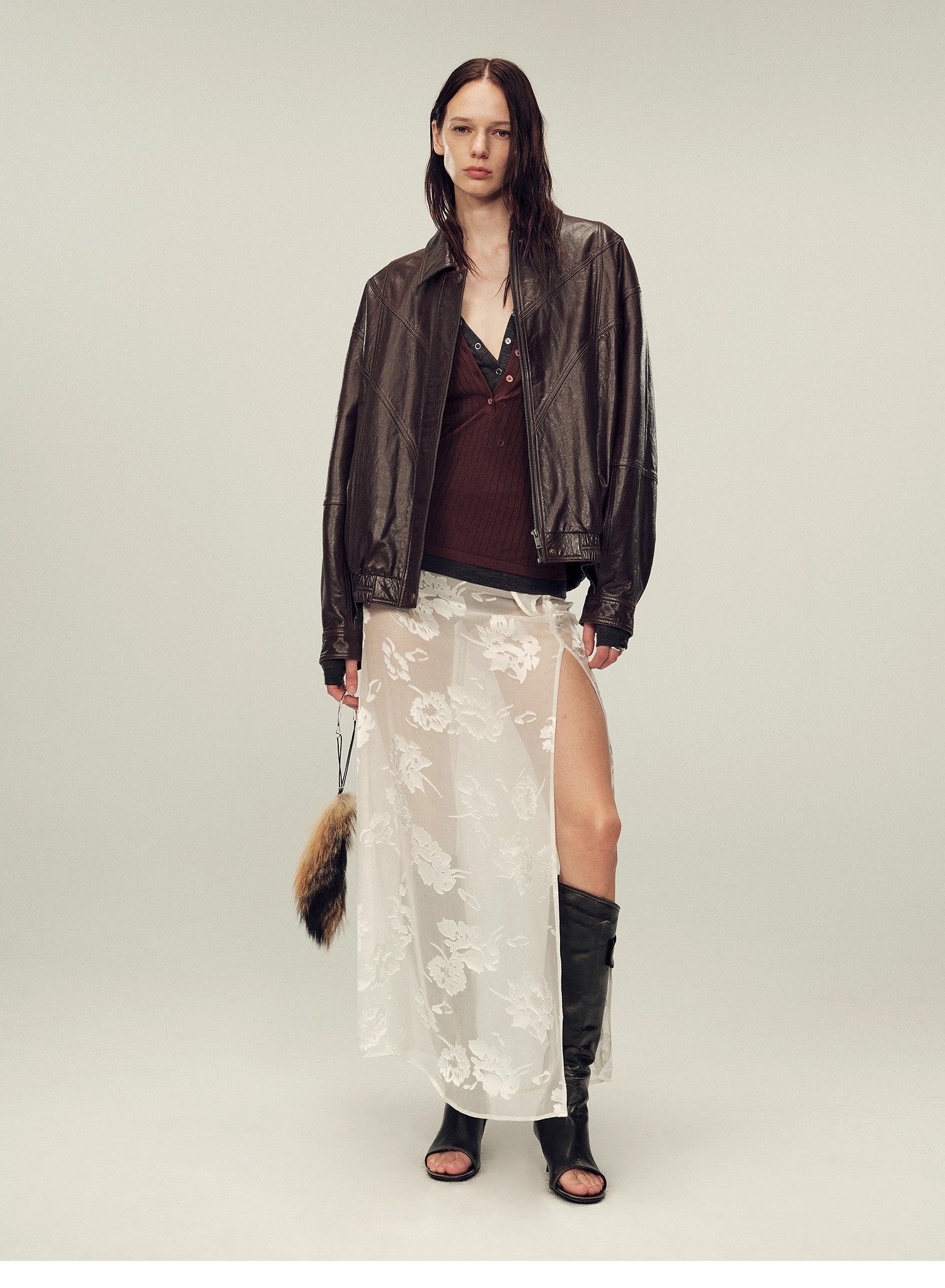 Fireladyfur Women's Suede Top-Grain Sheepskin Leather Jacket-2