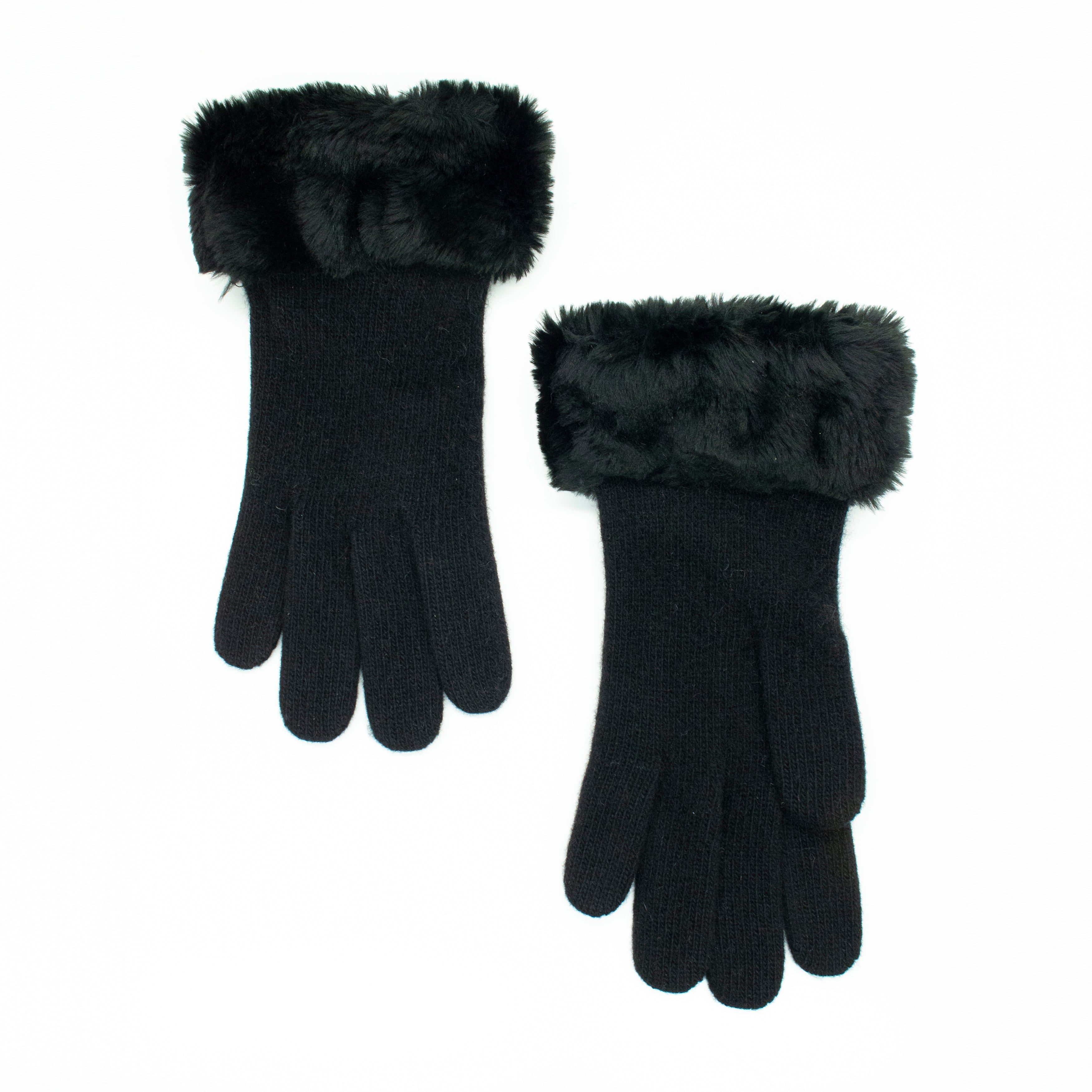 CASHMERE GLOVES WITH FUR TRIM-0