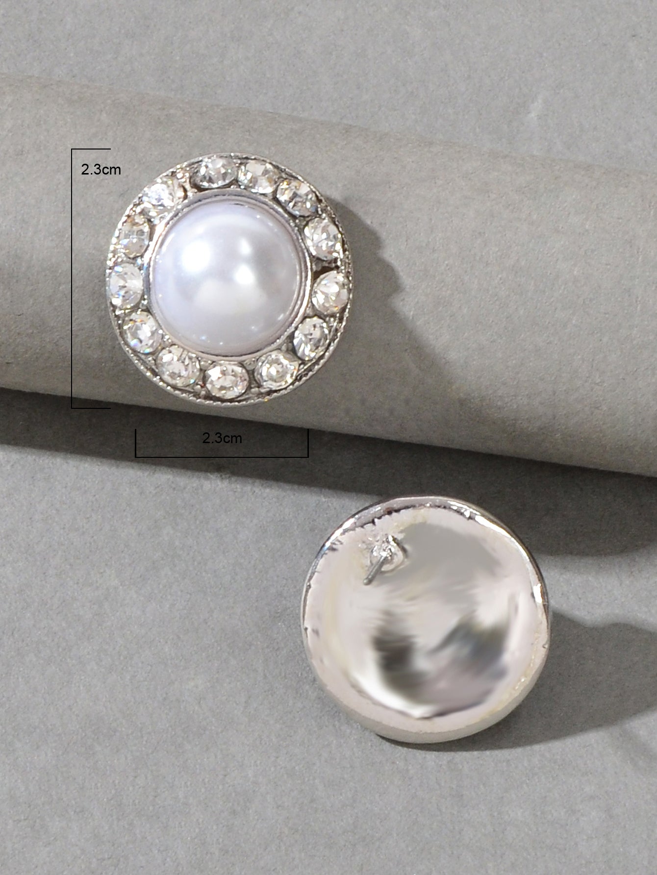 Elegant Sparkling Pearl Cubic Zirconia Round Stud Bridal Wedding Gift Earrings-3