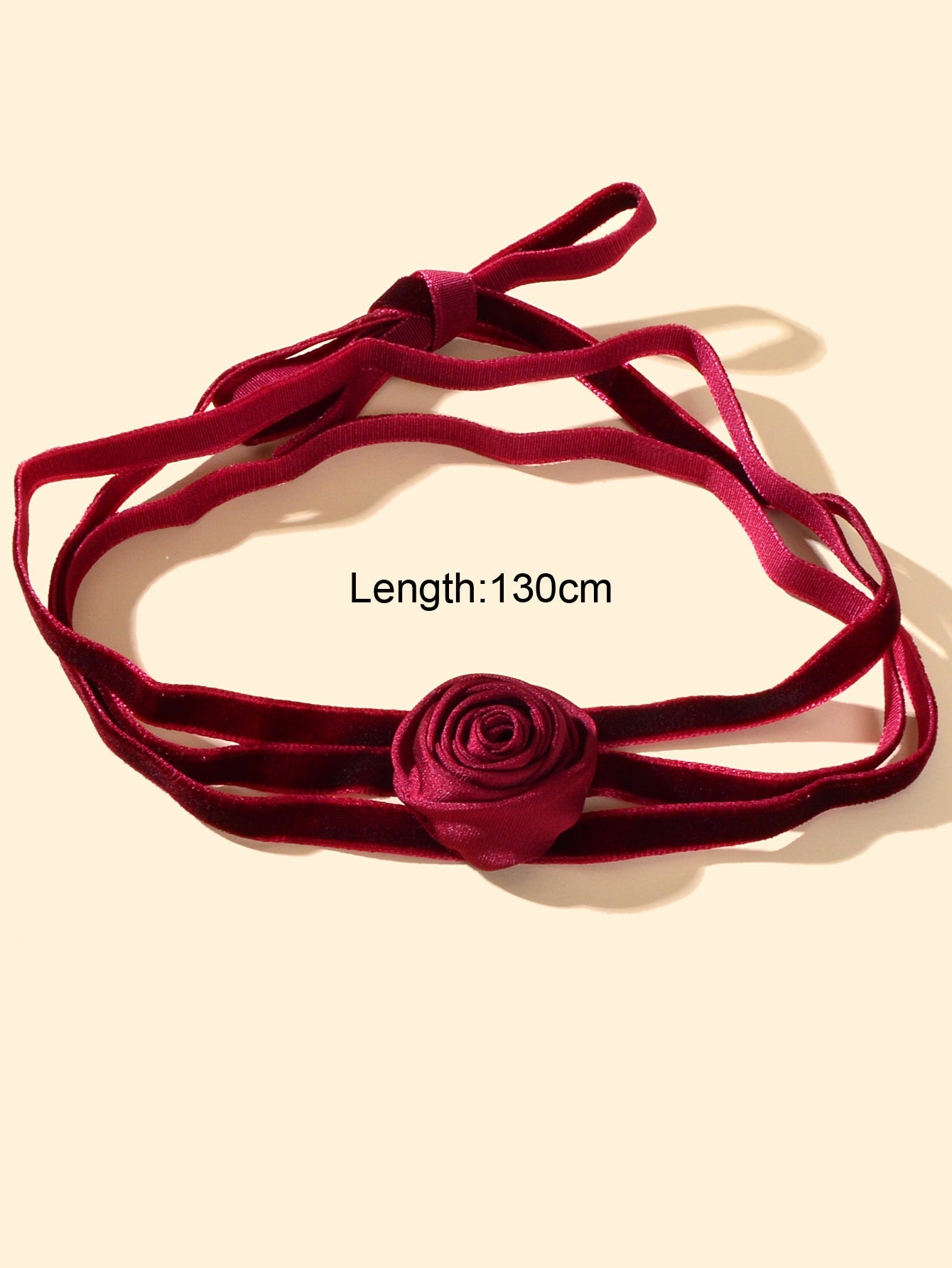 Retro Evening Party Accessories Adjustable Winered Velvet Rose Choker Necklace-3