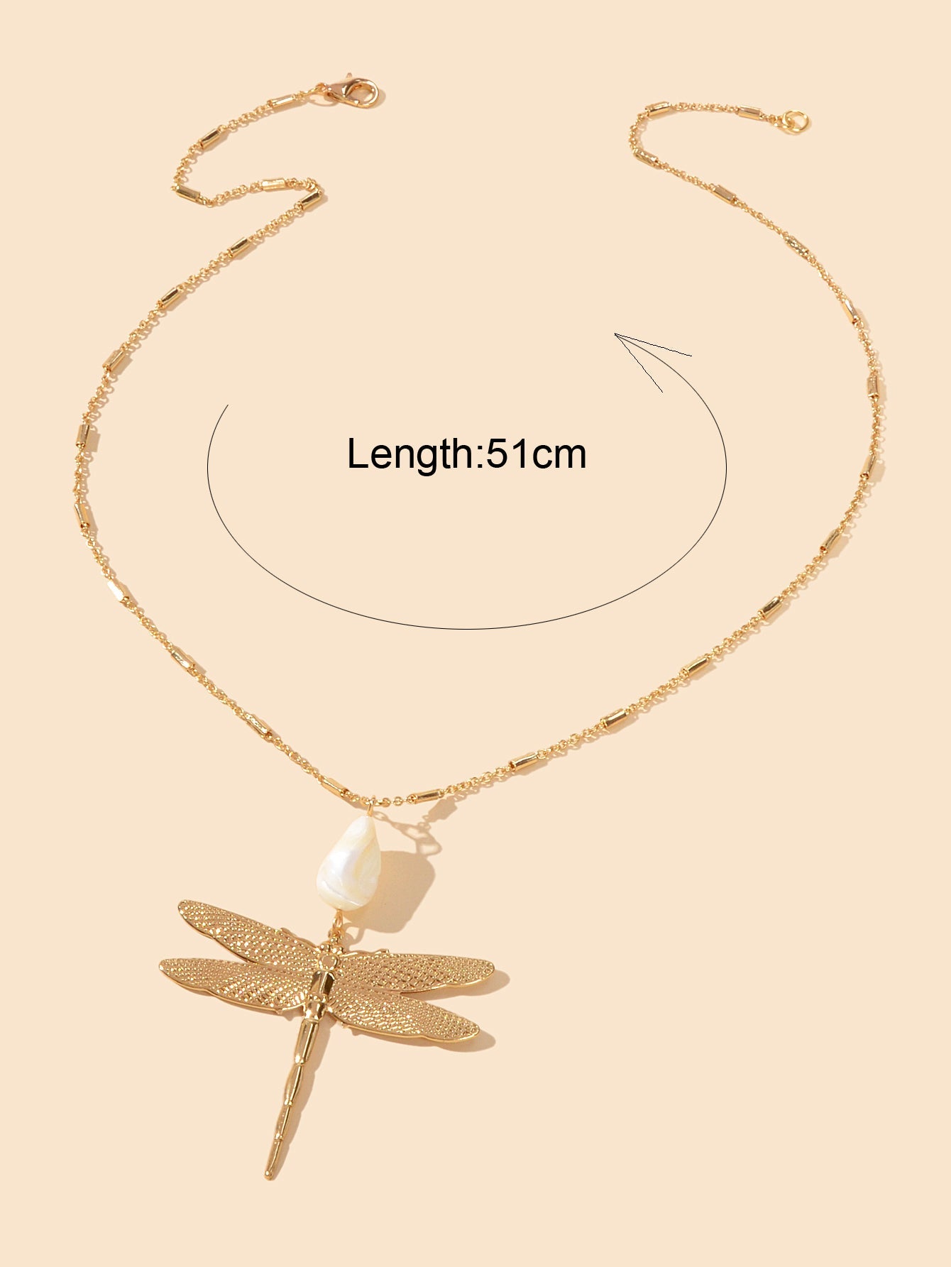 Boho Chic Style Long Chain Shell Dragonfly Charm Trendy Necklace Ladies Jewelry-3