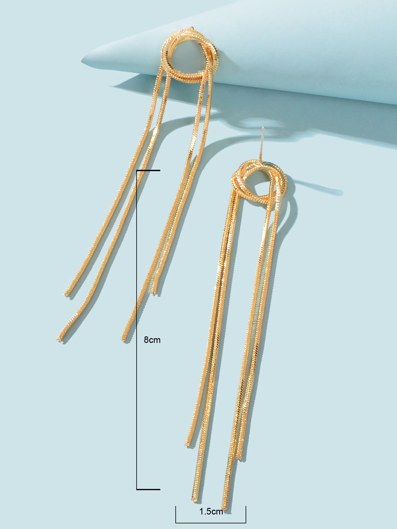 Elegant Chic Long Gold Chain Tassel Dangle Elements Minimalist Earrings Ear Line-3