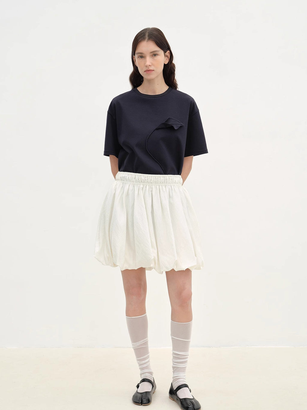 "Bubble Park" elastic waist three-dimensional flower bud new skirt-0